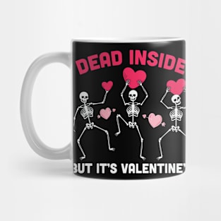 "Dead Inside But It's Valentines" Dancing Skeletons Mug